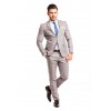 Costum PATRICK gri in carouri azurii